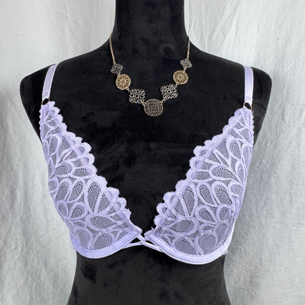 Women's Savage X Fenty Underwire Bra 32DDD Lavender Floral Lace